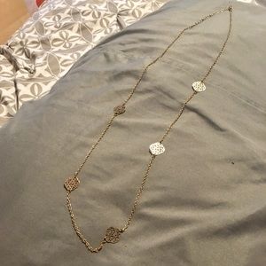 Forever 21 Gold Medallion Long Necklace
